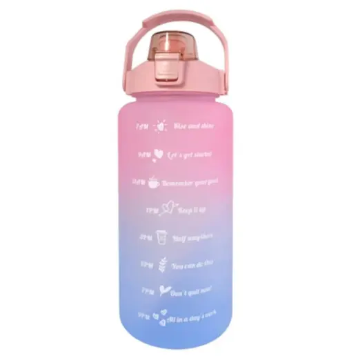 Motivation 2 Litre Water Bottle Pink-Blue Front
